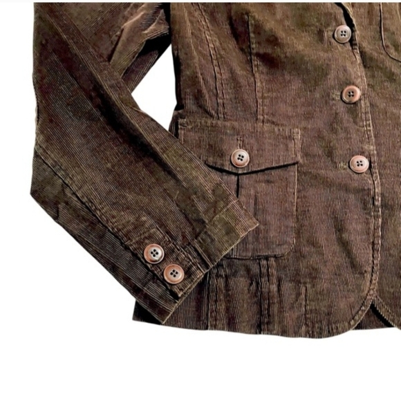Talbots Chocolate Brown Corduroy Stretch Blazer Sz 14  Excellent Condition - Picture 9 of 11
